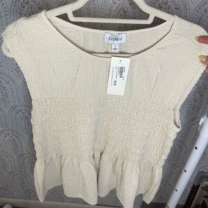 Evereve Ivory Textured Blouse
